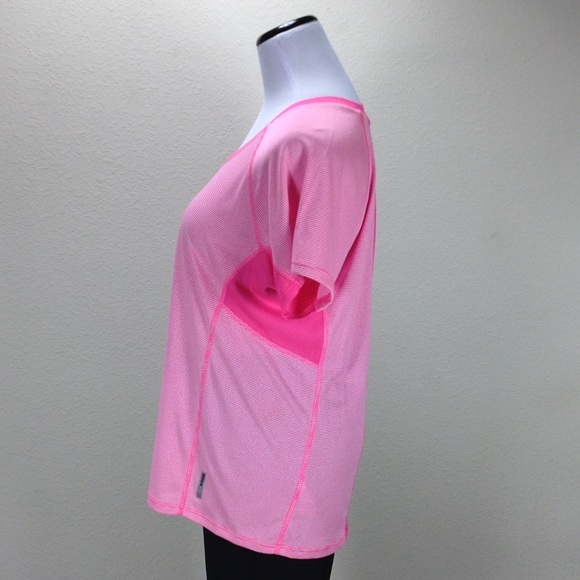 NWOT RBX  Pink & White Striped Short Sleeve Top - Picture 2 of 8